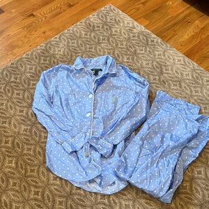 Ralph Lauren Light Blue Polka Dot Women’s Pajama Set
